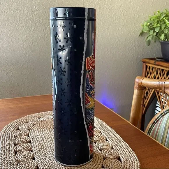 Vintage 2003 KAHLUA 12.5" X 3.5" Round Collectible Tin With Red Interior Light - Picture 5 of 13